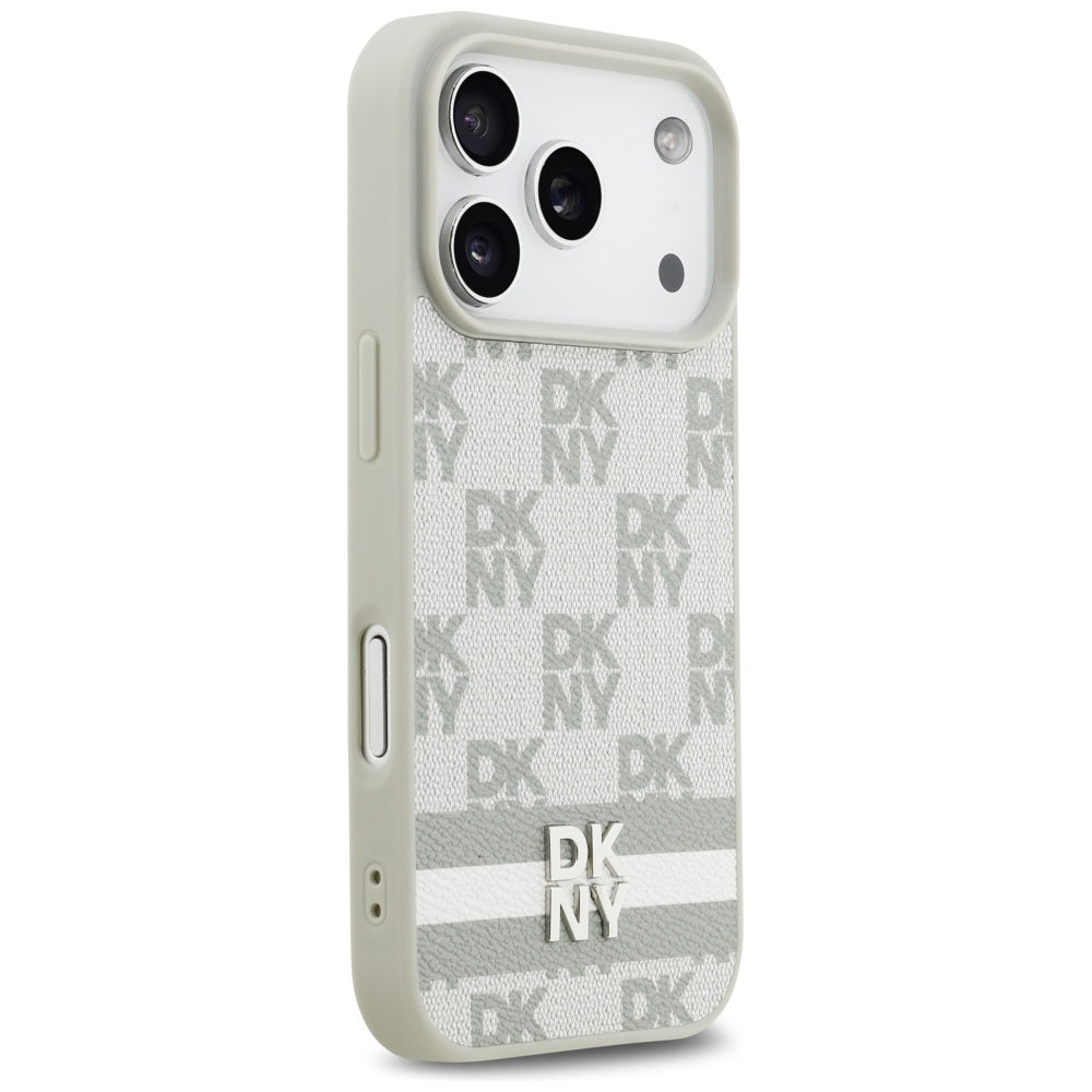 DKNY-kager med trykte striber iPhone 17 Pro-kasse - beige