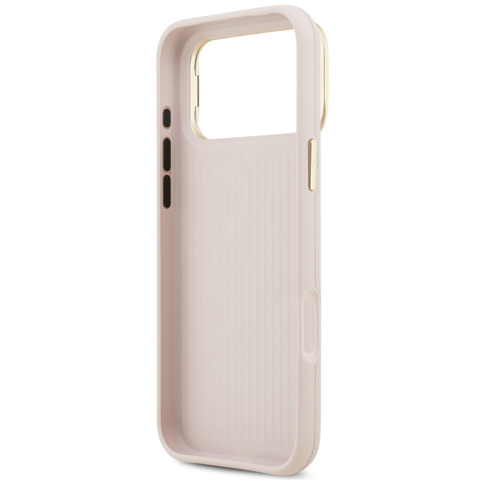 Guess Grained Big 4G & Stand Camera Case til iPhone 17 Pro Max - Pink