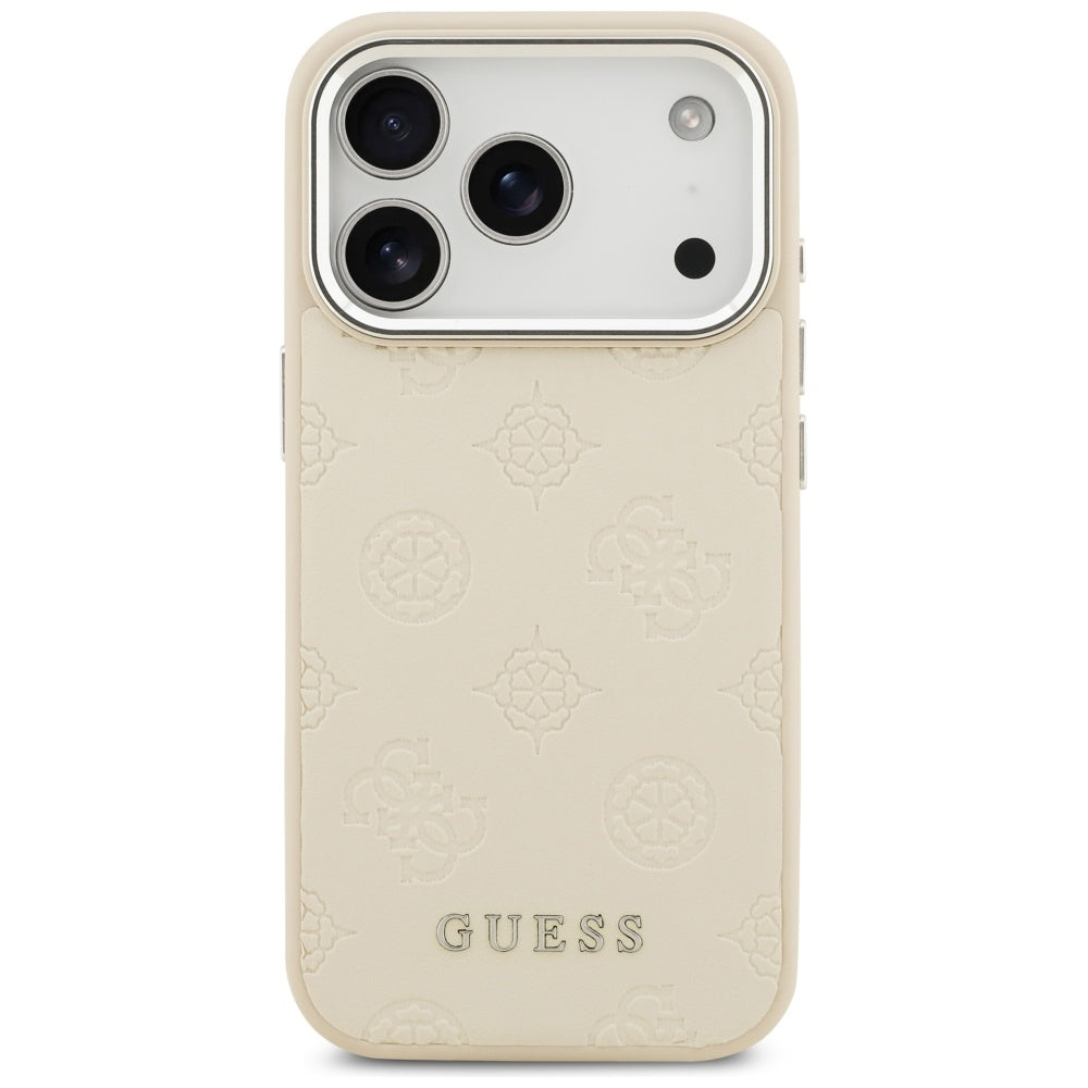 Guess Peony Hot Stamp Script MagSafe Case til iPhone 17 Pro - Beige