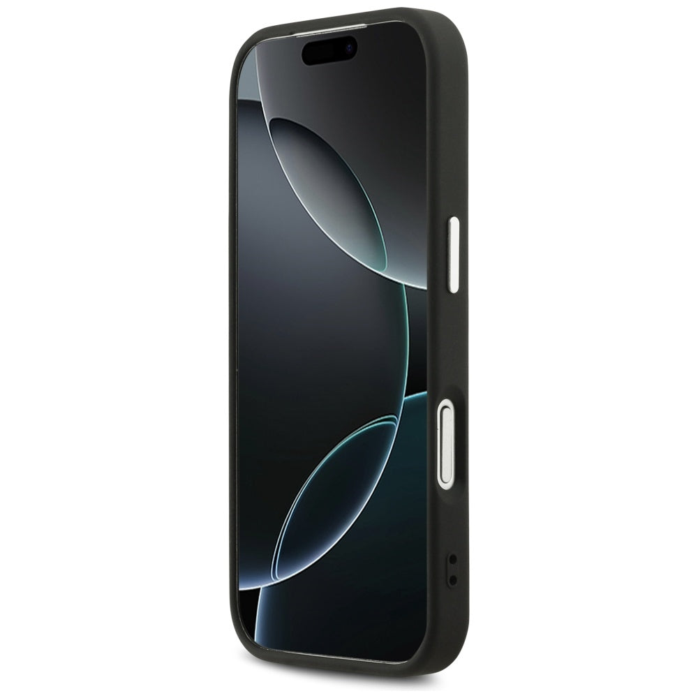 Guess Peony Hot Stamp Script MagSafe Case til iPhone 17 Pro - sort