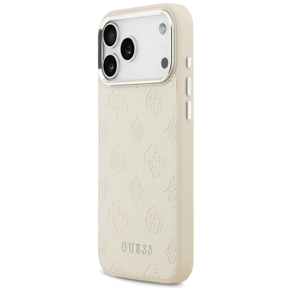 Guess Peony Hot Stamp Script MagSafe Case til iPhone 17 Pro Max - Beige