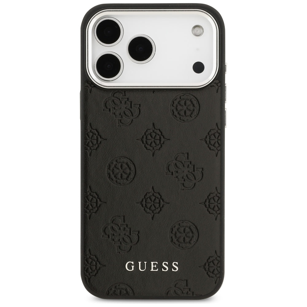 Guess Peony Hot Stamp Script MagSafe Case til iPhone 17 Pro Max - sort
