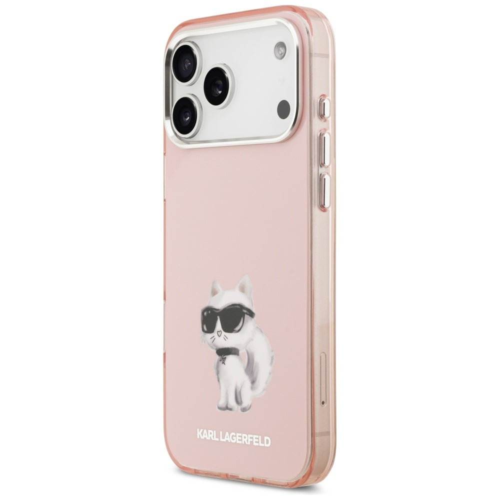Karl Lagerfeld IML Aquarelle Choupette & Logo MagSafe Case til iPhone 17 Pro - Pink
