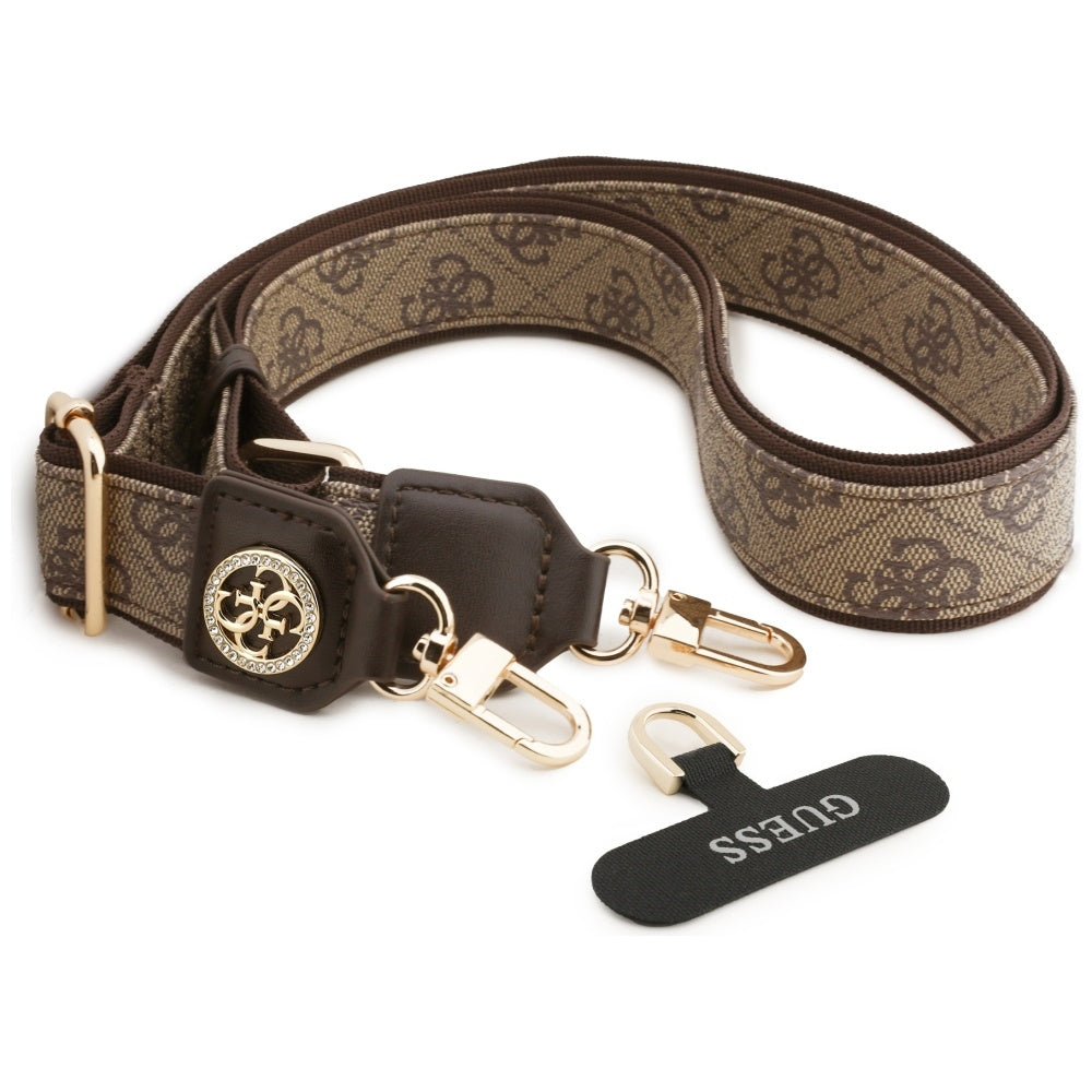 Guess Universal CBDY 4G Tether Patch Strass Metal Logo Telefon Lanyard - Brunt