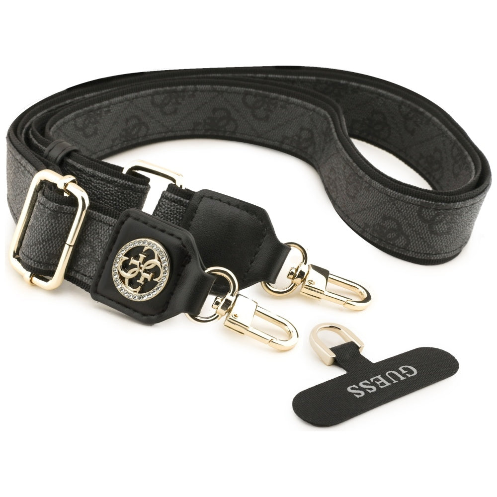 Guess Universal CBDY 4G Tether Patch Strass Metal Logo Telefon Lanyard - sort