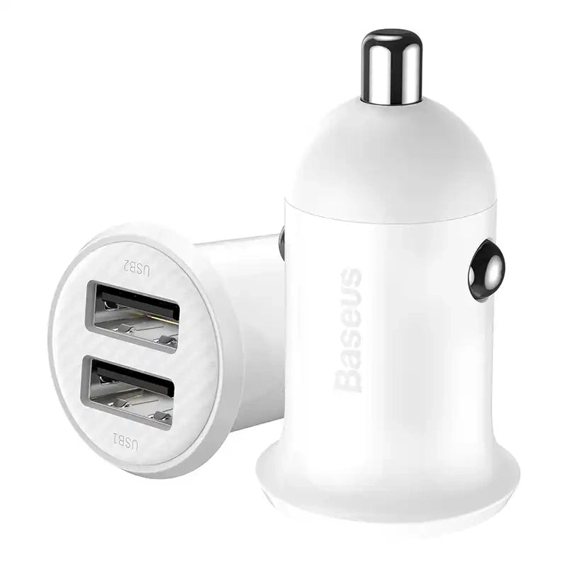 Baseus Grain Pro Car Charger 2x USB 4.8A (hvid)