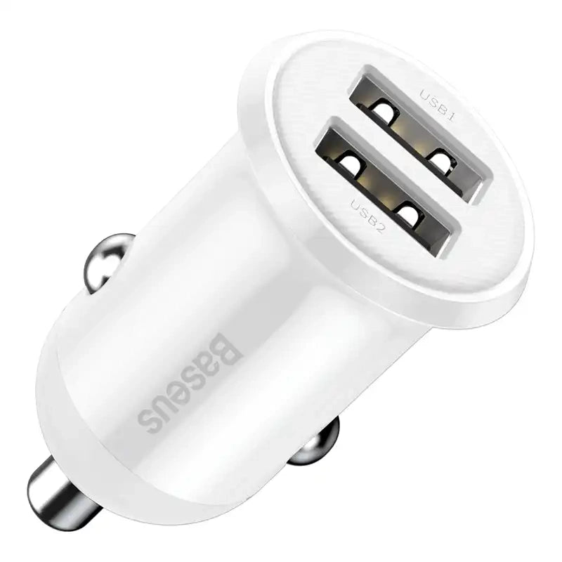 Baseus Grain Pro Car Charger 2x USB 4.8A (hvid)