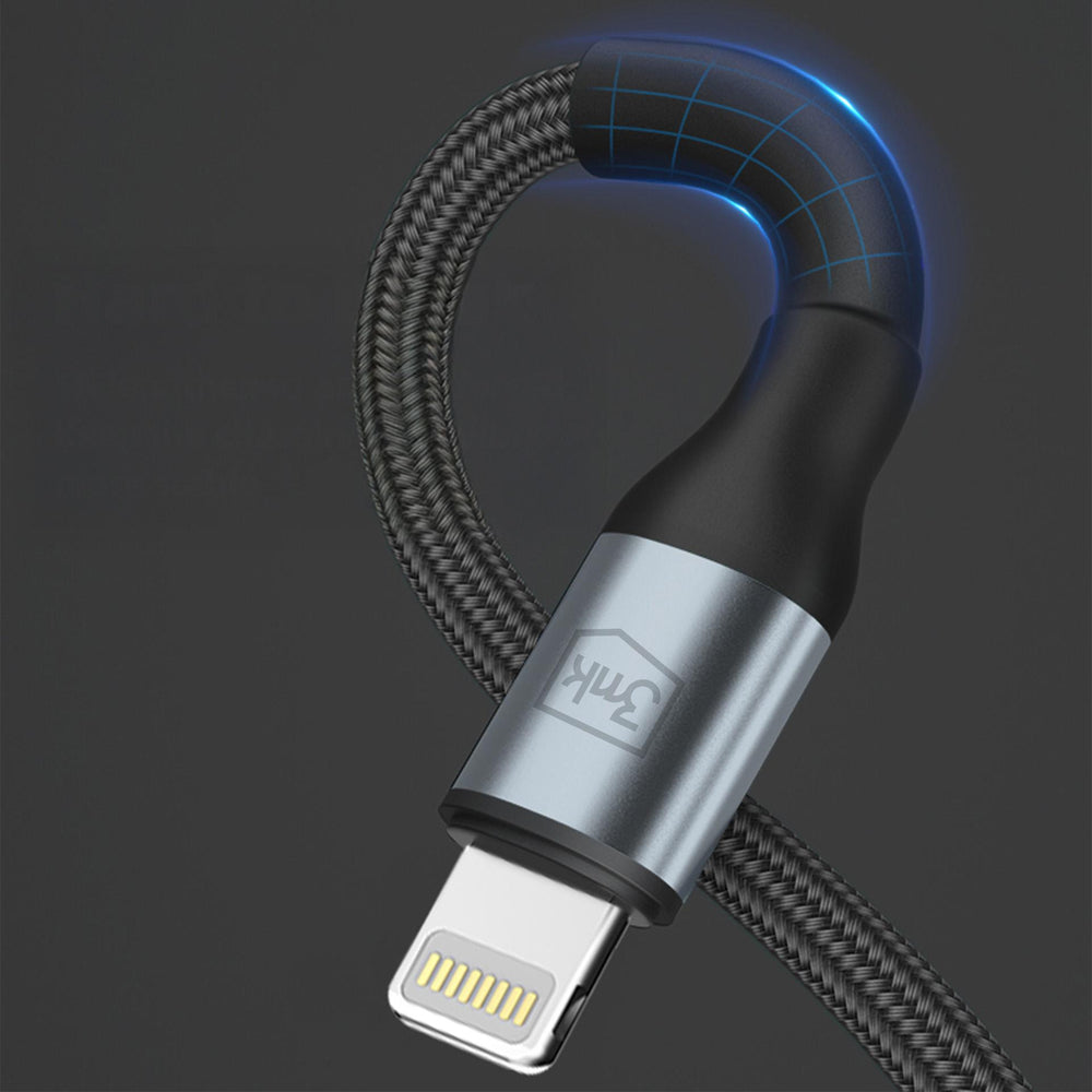 3mk Hyper Cable 3mk Hyper Cable N-SERIES USB-A / Lightning 1m 5V/2.4A 12W / sort