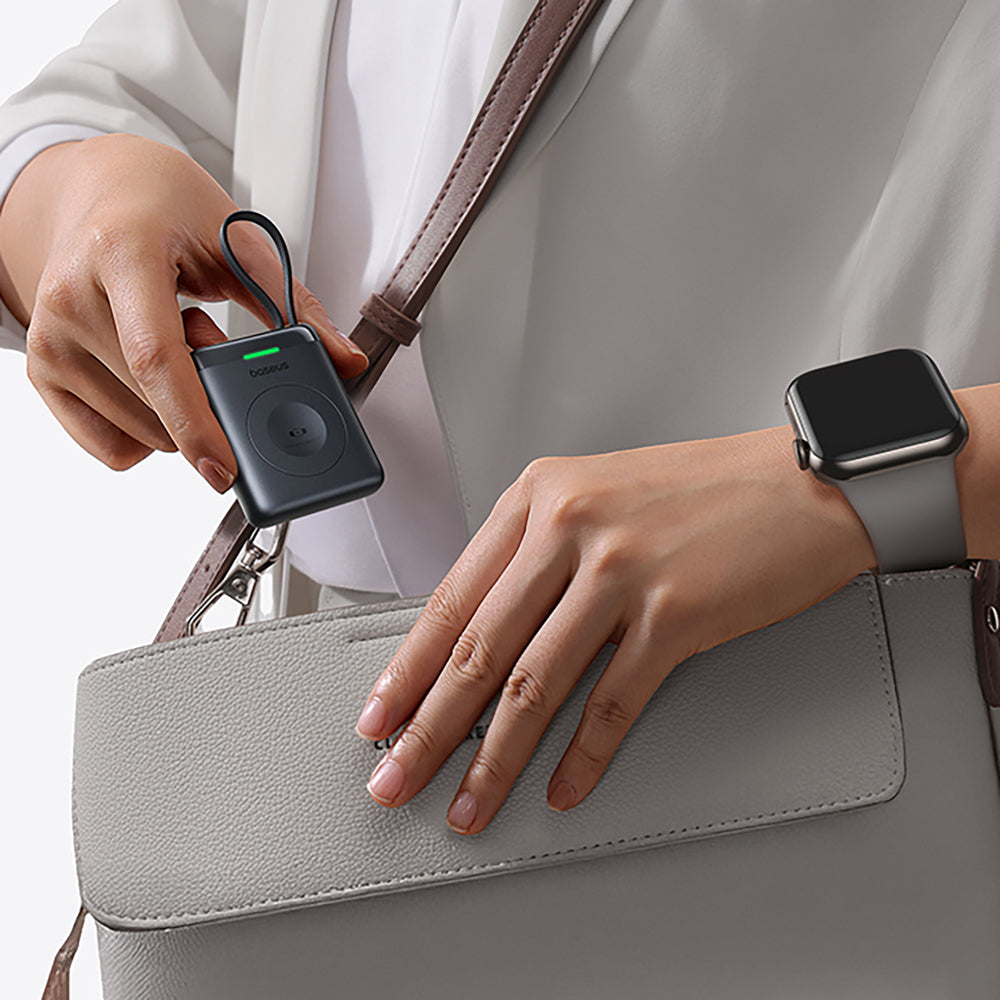 Baseus EnerFill FW11 5W Power Bank for Apple Watch with Built-in Cable - Black