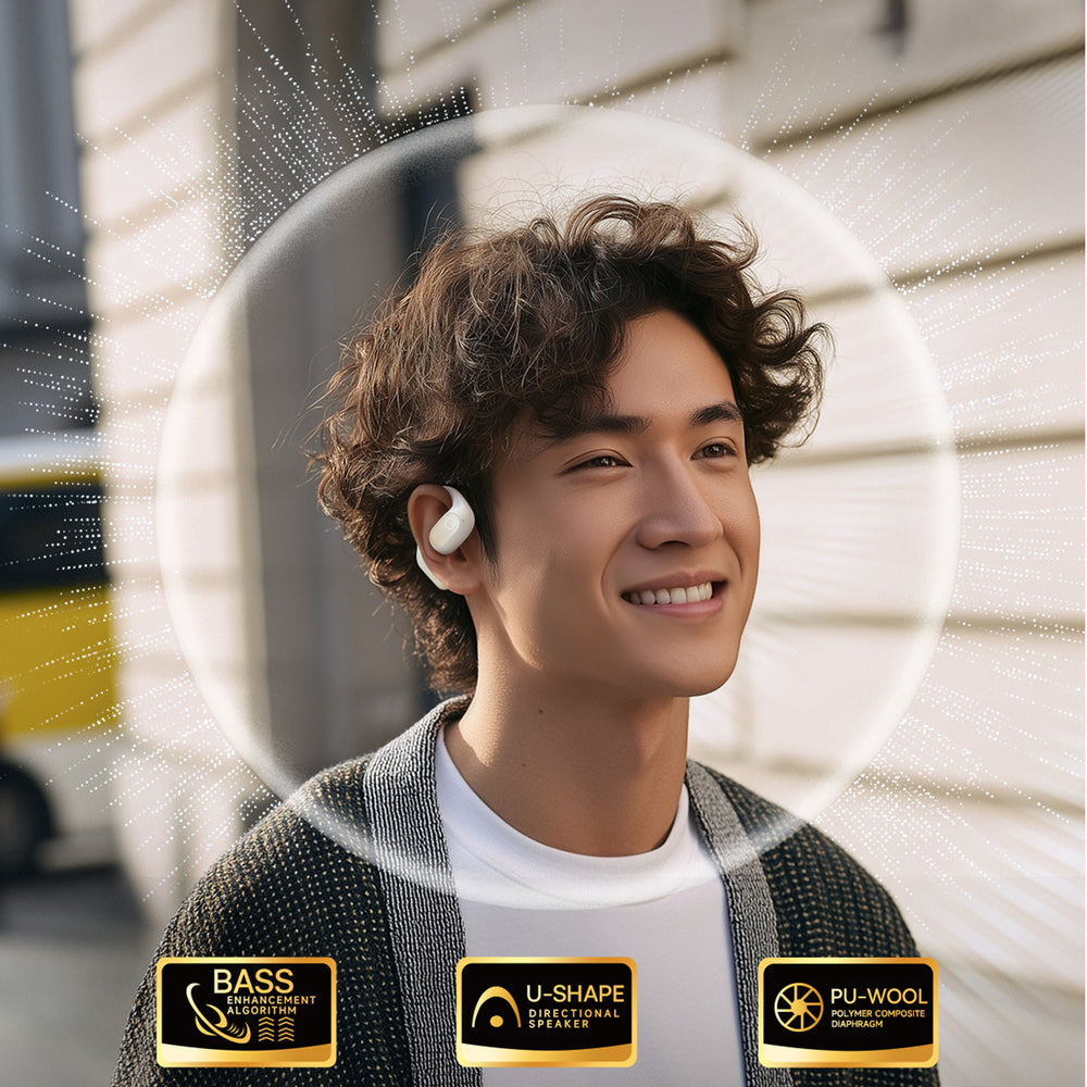 OWS Baseus Eli 2i Fit Headphones with Ear Hooks - White