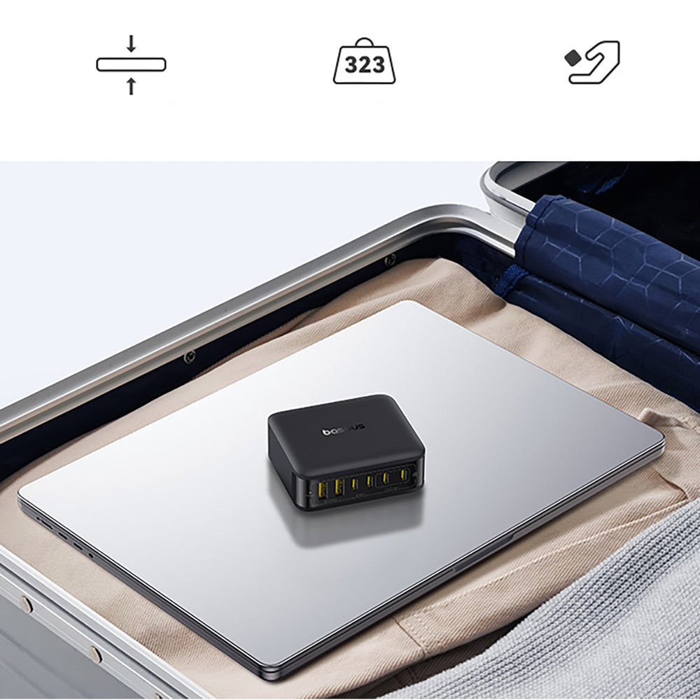 Baseus EnerFill FH21 120W Ladestation 4xUSB-C + 2xUSB-A - sort