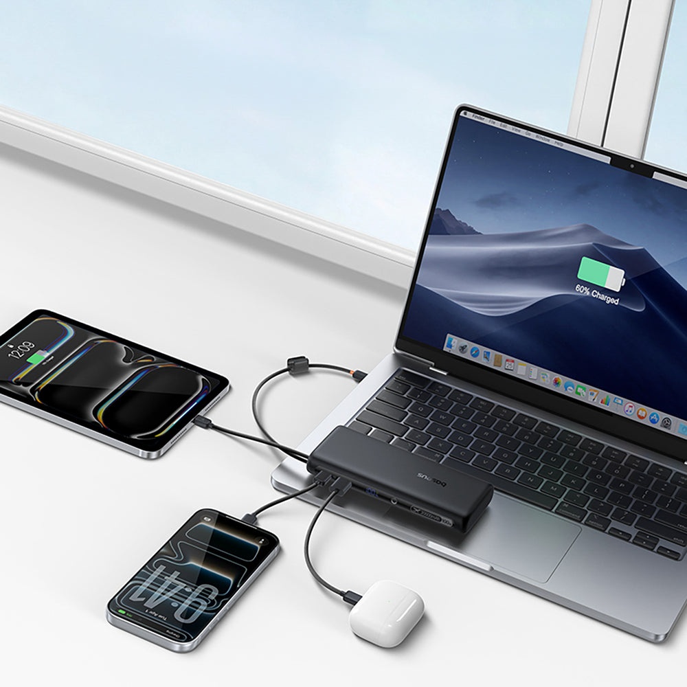 Baseus EnerFill FC41 20000mAh 100W Power Bank with Digital Display and Built-in Dual USB-C Cable - Black