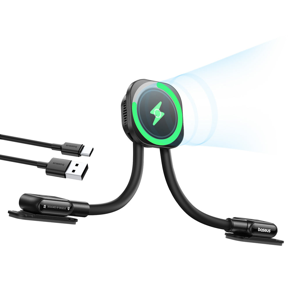 Baseus PrimeTrip C03sPro Car Holder for Dashboard with Adhesive Inductive Charger - Black