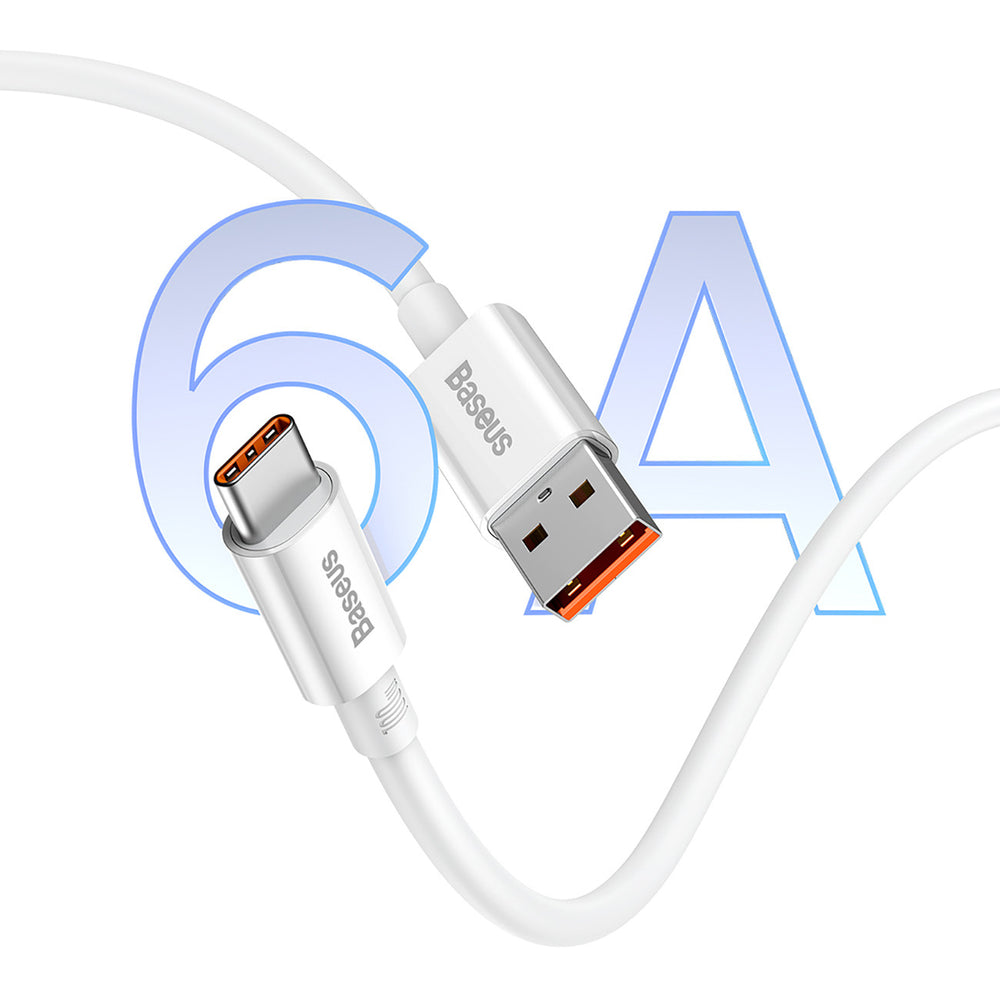 Baseus Superior Series USB-A - USB-C 100W Kabel 1m - Hvid