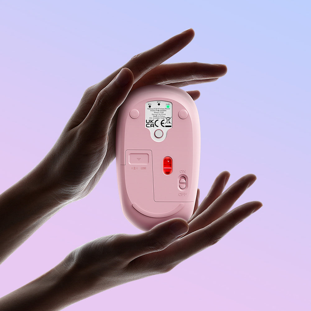 Baseus F01B 2.4GHz trådløs mus + Bluetooth 3.0 + 5.0 - Pink
