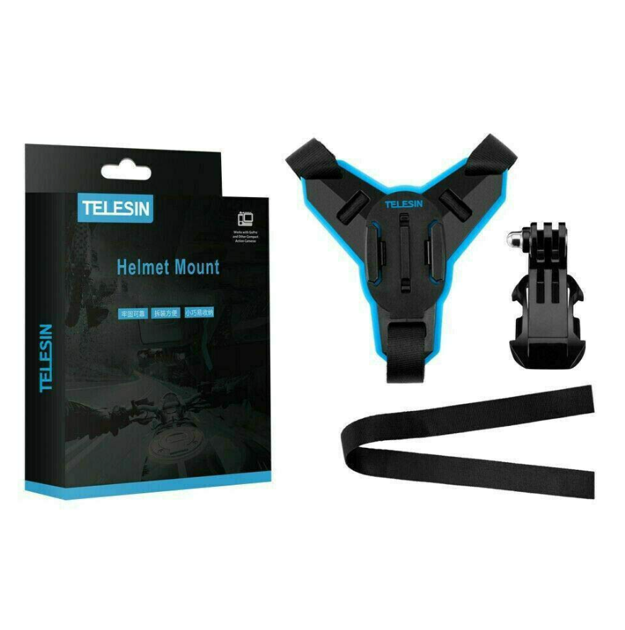Motorcykelhjelm Chin Telesin + J-Hook Mount til sportskameraer (GP-HBM-MT7)