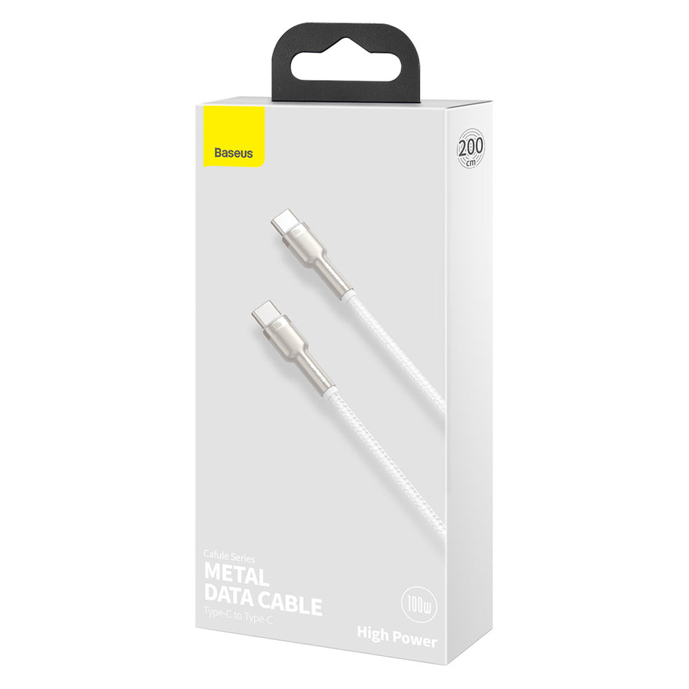 Baseus Cafule Metal 100W USB-C - USB-C Cable 2m - White