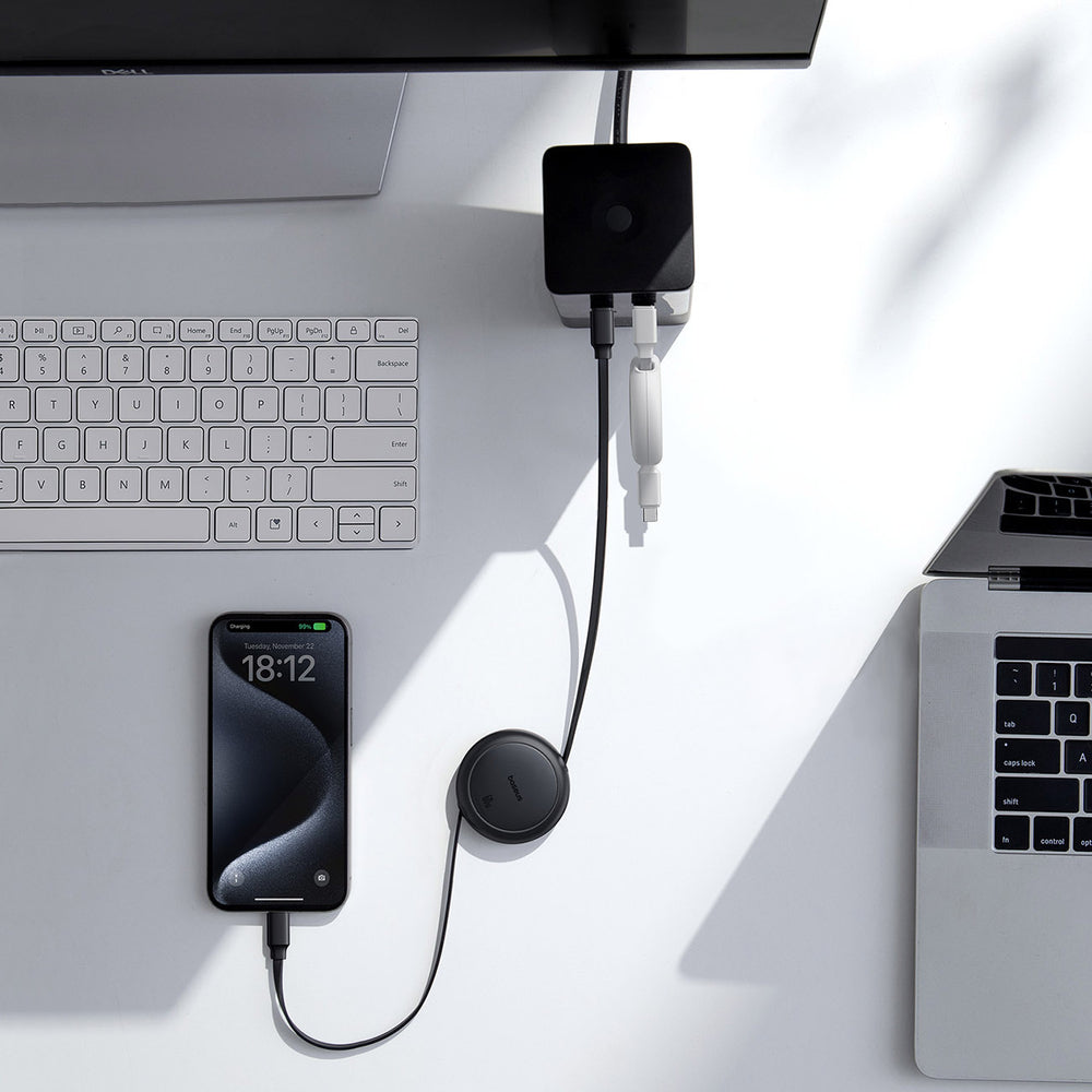 Baseus Free2Pull 60W USB-C Retractable Cable - USB-C 1m - White