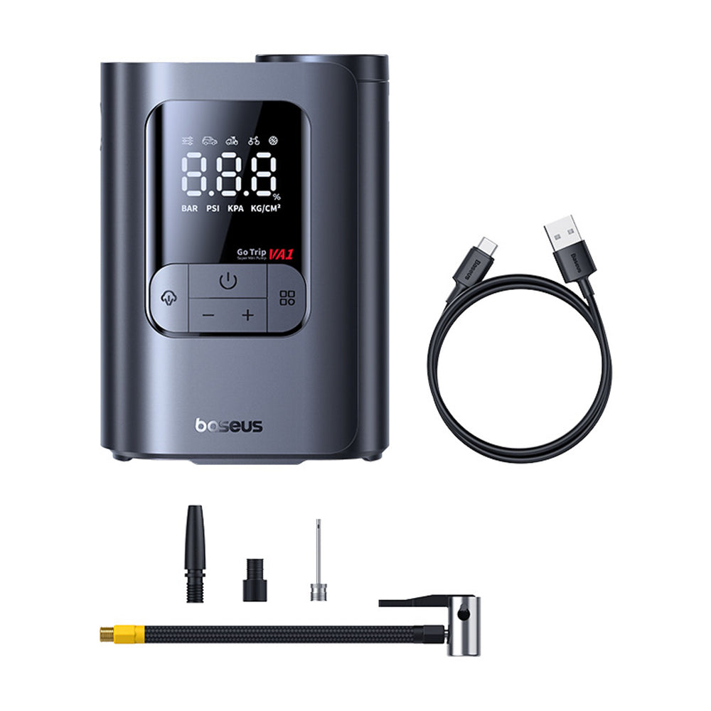 Baseus GoTrip VA1 Super Mini Wireless Air Compressor with 3 Tips - Black