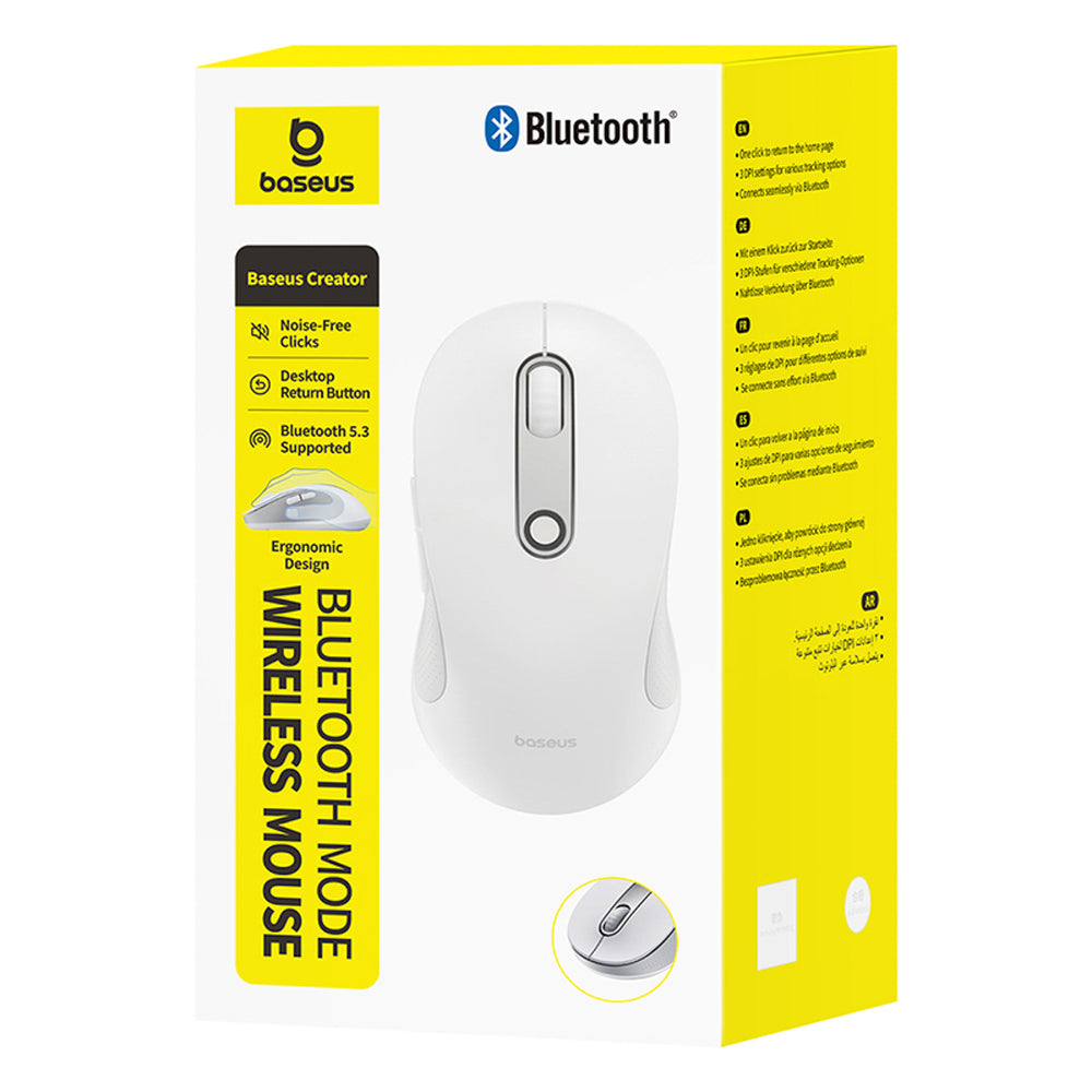 Baseus F02 Wireless Ergonomic Bluetooth Mouse - White