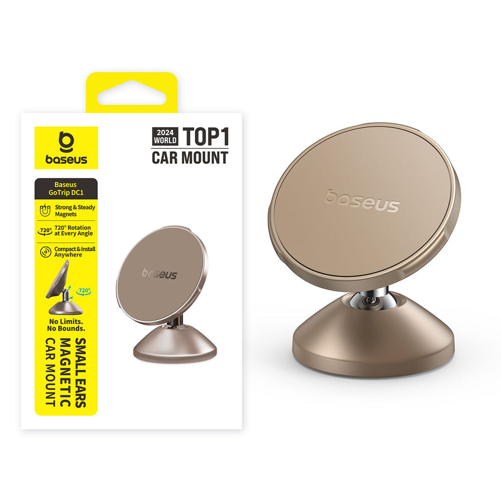 Baseus GoTrip DC1 Magnetic Holder Compatible with MagSafe for Windshield/Dashboard - Gold