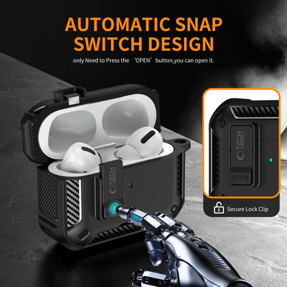 Tech-Protect Carbonox MagSafe-kasse til AirPods Pro - sort