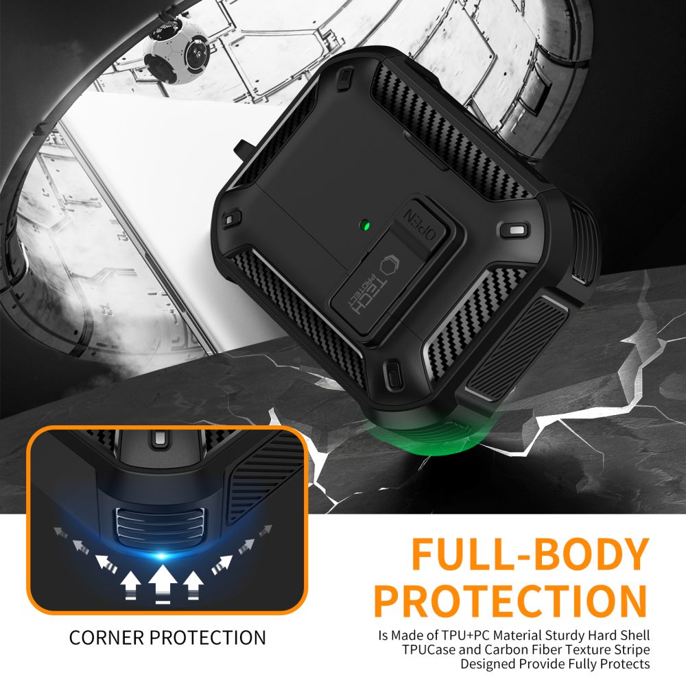 Tech-Protect Carbonox MagSafe-kasse til AirPods Pro - sort