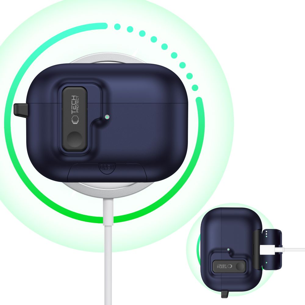 Tech-Protect Slim Hook Case til AirPods Pro 3 - Navy Blue