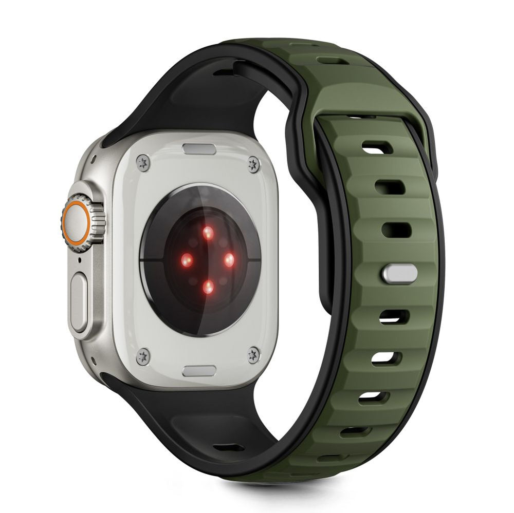 Tech-Protect IconBand Line Strap til Apple Watch 44 / 45 / 46 / 49 mm - sort og grøn