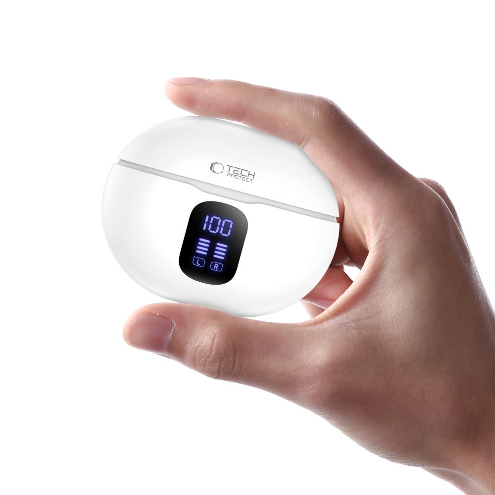 Tech-Protect UltraBoost TWS Pro G2 hovedtelefoner - hvid