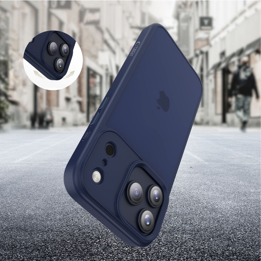 Tech-Protect MagMat Case til iPhone 17 Pro - Matte Navy Blue