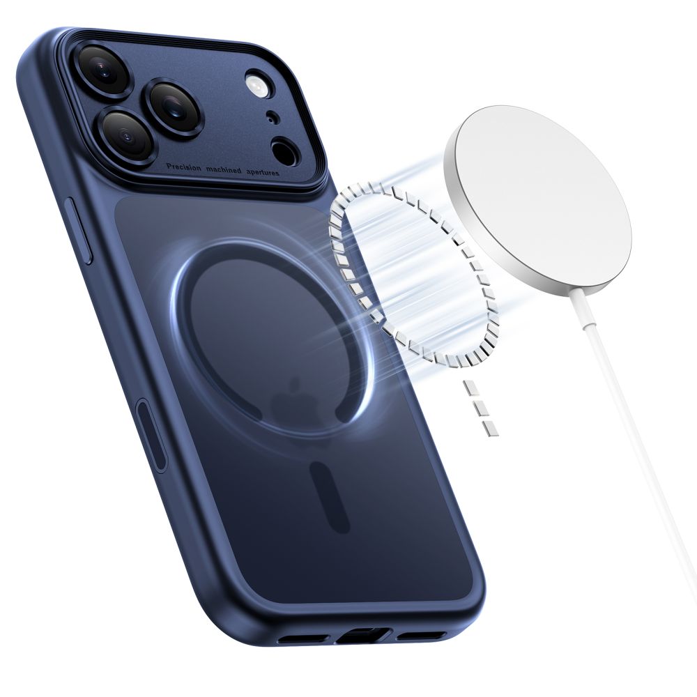 Tech-Protect Magpeak Magsafe CC Case til iPhone 17 Pro Max - Matte Navy Blue