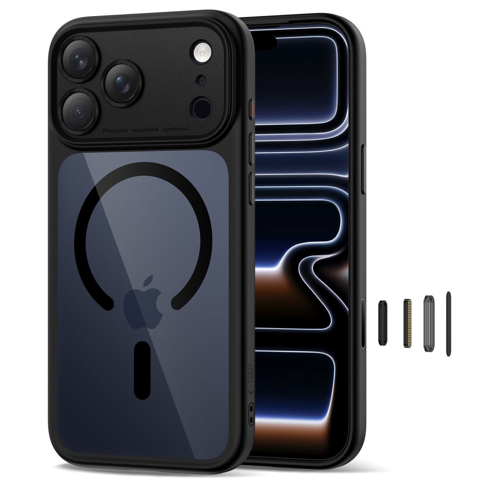 Tech-Protect Magpeak Magsafe CC Case til iPhone 17 Pro - klar sort