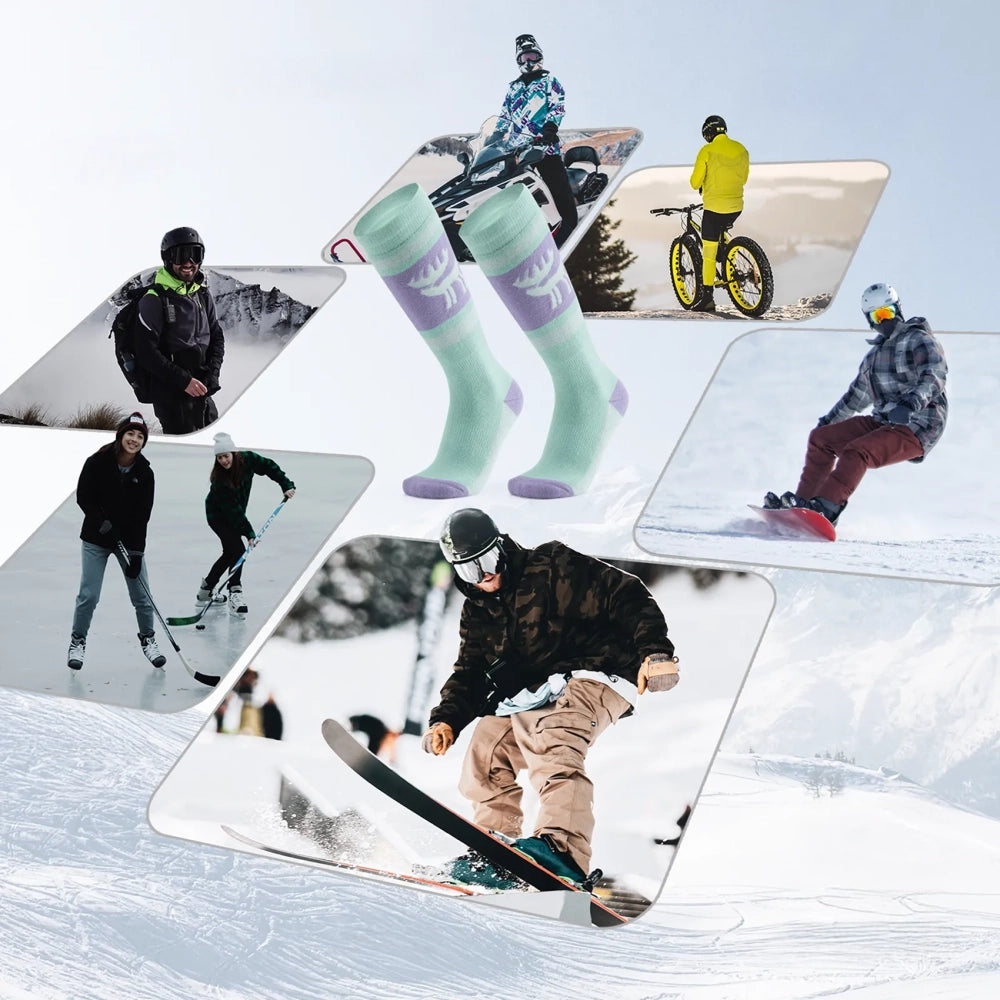 Qunature 037202 skisokker størrelse 43-48 (L/XL) - lilla-grønne