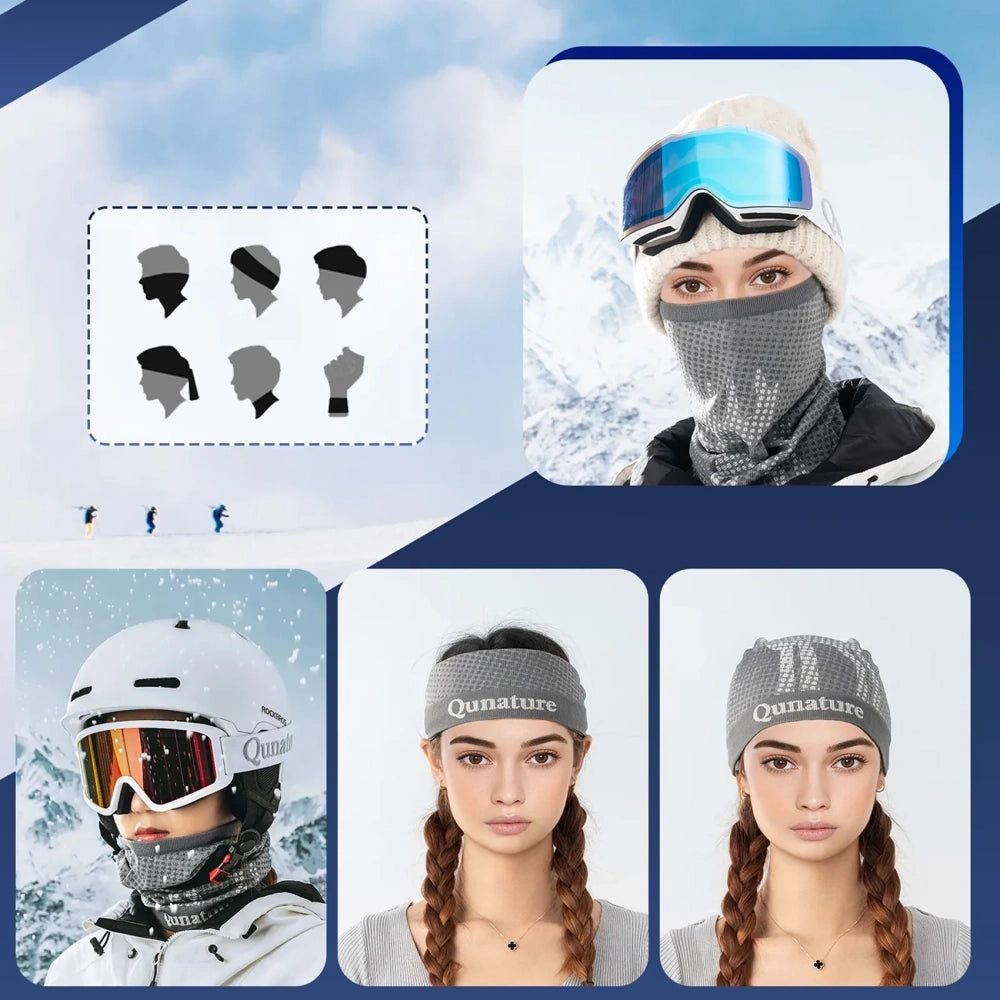 Qunature 11230014001 skisørklæde, sportsbandana, universel størrelse - grå