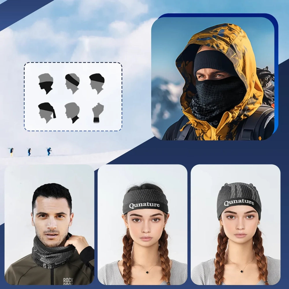 Qunature 11230014002 skisørklæde, sportsbandana, universel størrelse - sort