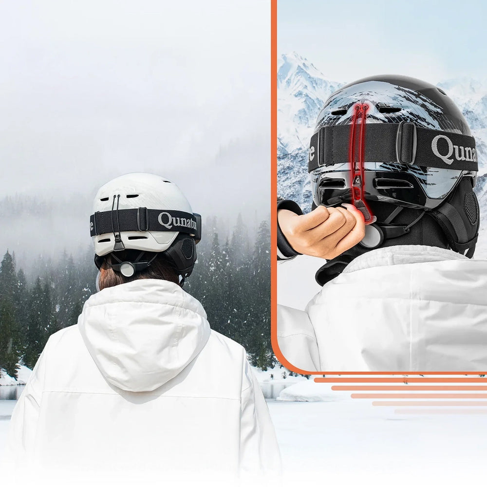 Qunature 10130003001 Skihjelm med øremasker Snowboard størrelse L - hvid