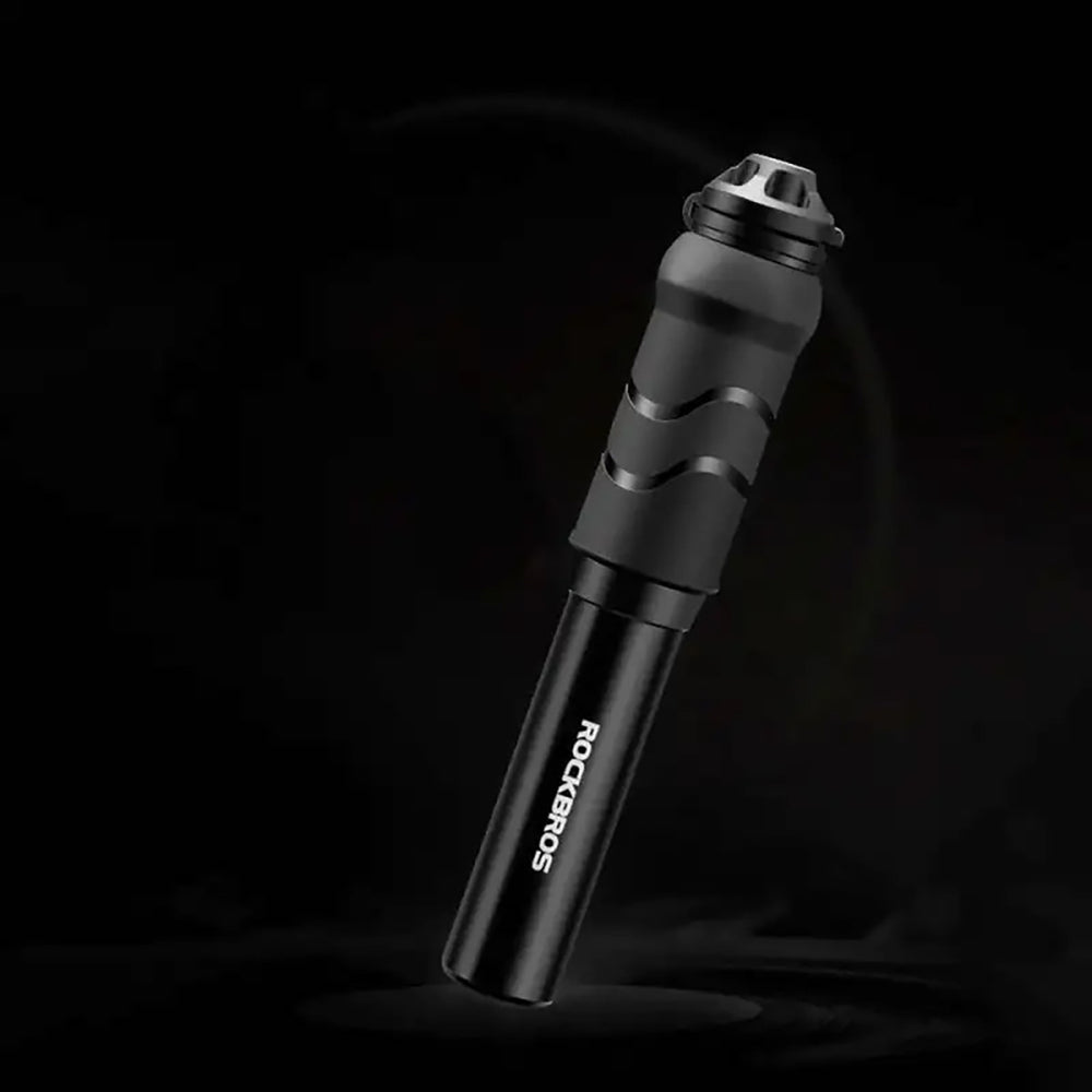 Rockbros 810PCS-HP Mini Hand Bicycle Pump with Presta & Schrader Hose - Black