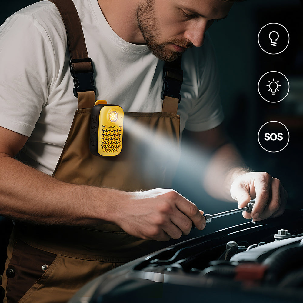 Joyroom Maya JR-MS03 bærbar Bluetooth-højttaler med indbygget lommelygte, resistent - gul