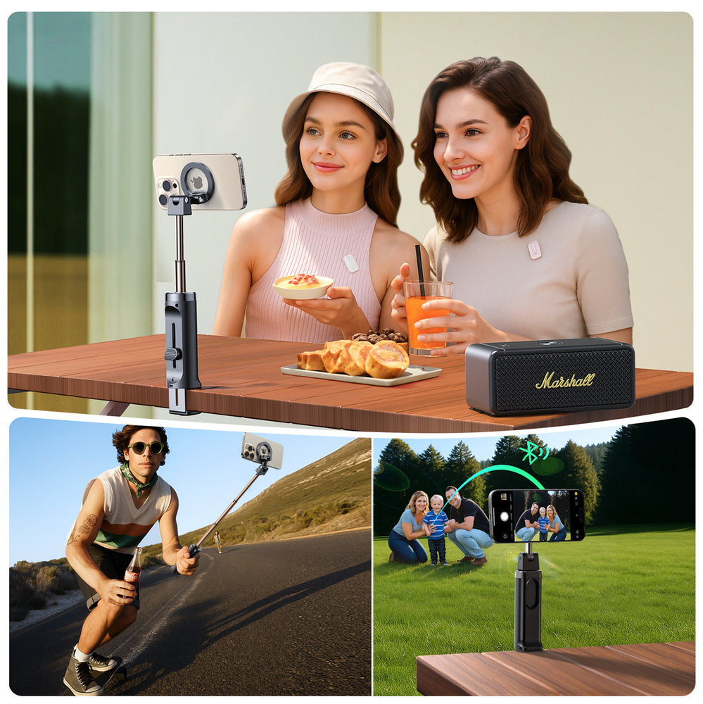 Joyroom JR-ZS509 MagSafe Kompatibel Selfie Stick med Bluetooth - sort