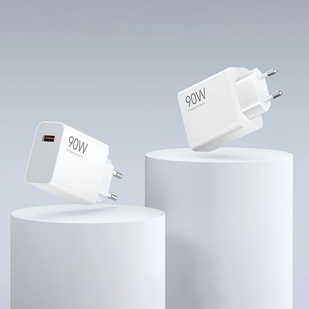 Xiaomi HyperCharge Combo 90W 6.1A USB-A Wall Charger med USB-C-kabel - hvid