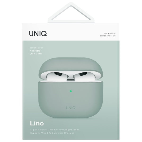 Uniq Lino Silicone AirPods 4 Case - Grøn