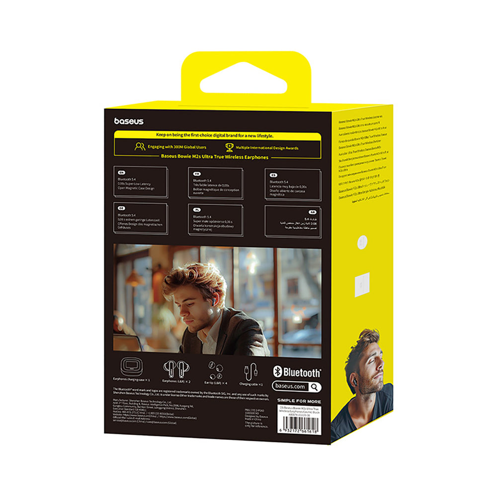 Baseus Bowie M2s Ultra TWS trådløse in-ear hovedtelefoner med interaktiv skærm - sort