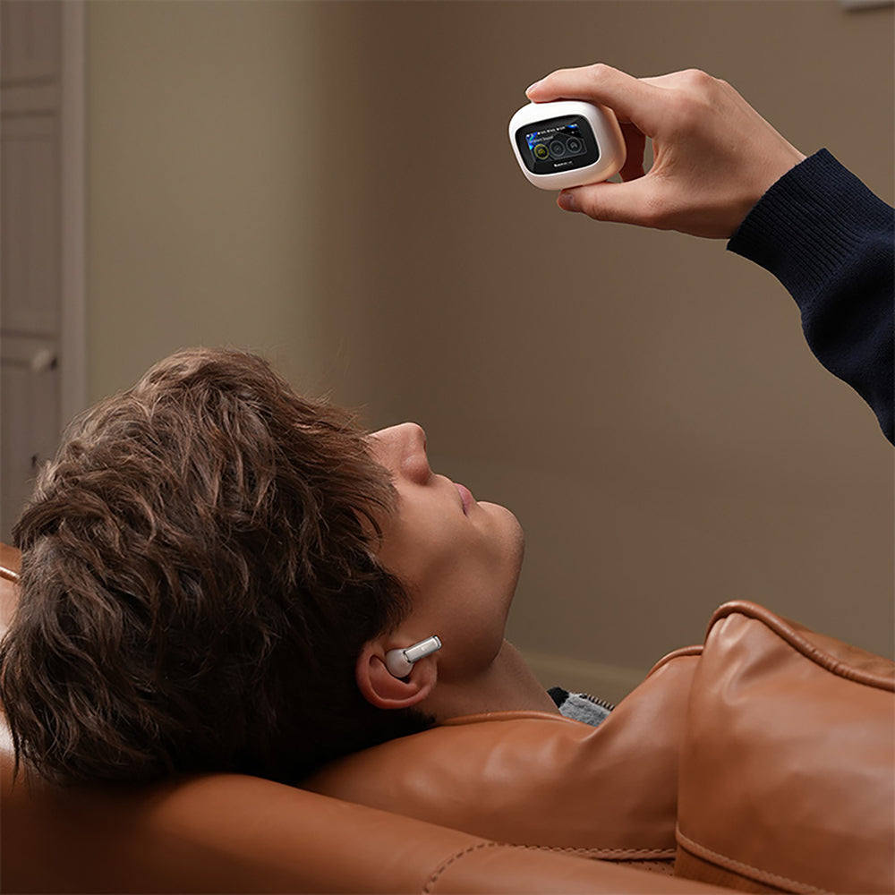 Baseus Bowie M2s Ultra TWS trådløse in-ear hovedtelefoner med interaktiv skærm - hvid