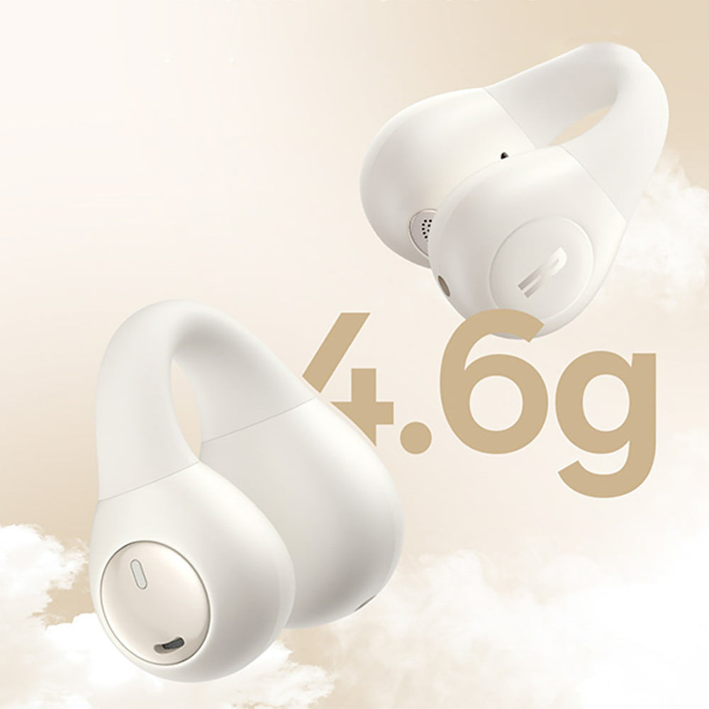 Baseus Bass 15 Clip OWS Wireless Headphones with Baseus Simple USB-C 3A 30cm Cable - White