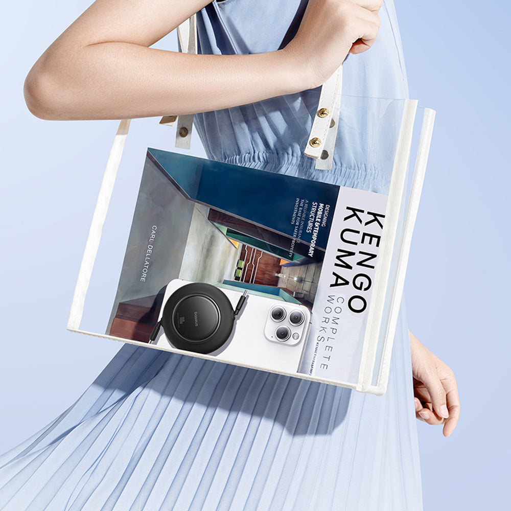 Baseus Free2Pull Mini 100W Retractable USB-C-kabel - USB-C 2m - sort