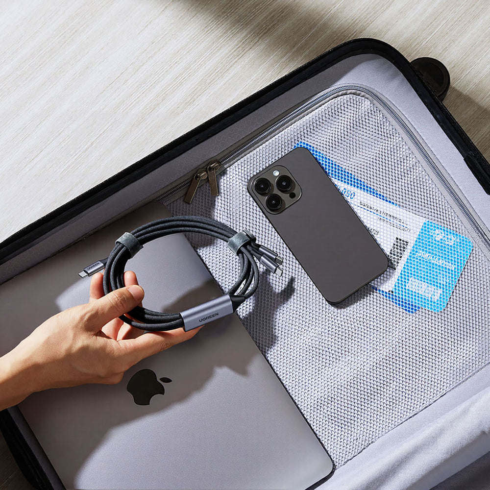 Ugreen 2in1 USB-C Cable - 2xUSB-C PD 140W 2m - sort