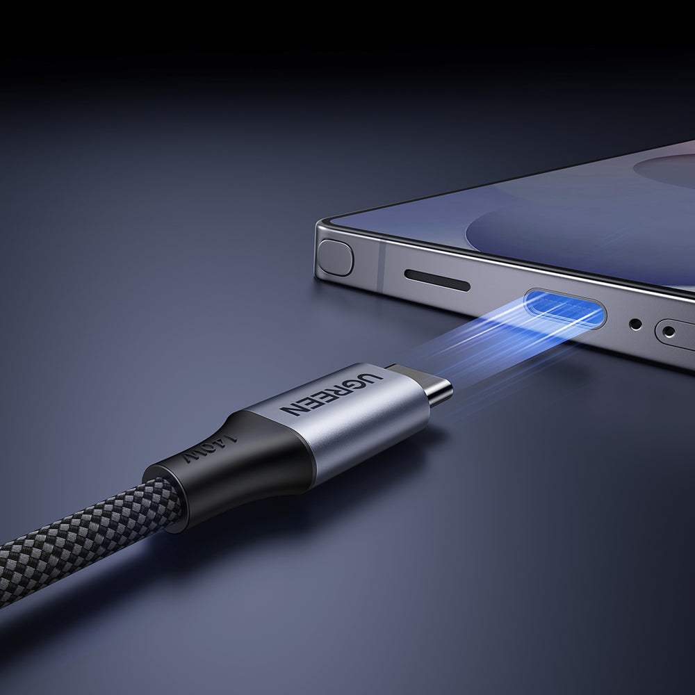 Ugreen 2in1 USB-C Cable - 2xUSB-C PD 140W 2m - sort
