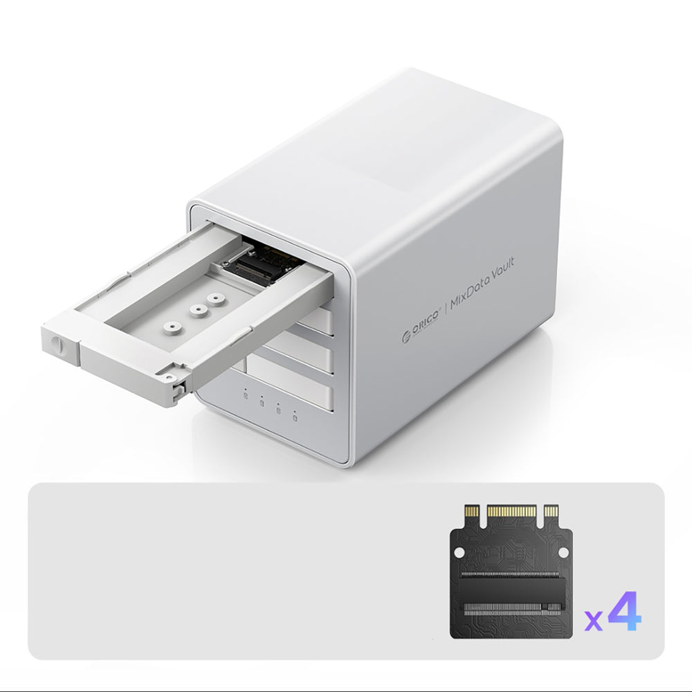 Orico 8848U4 DAS Series 4-Bay M.2 NVMe SSD Disk Array - Hvid