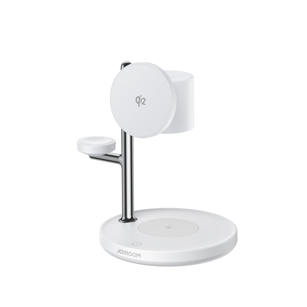 Joyroom JR-W23 Qi2 4-in-1 desktop charger with built-in inductive night light - white